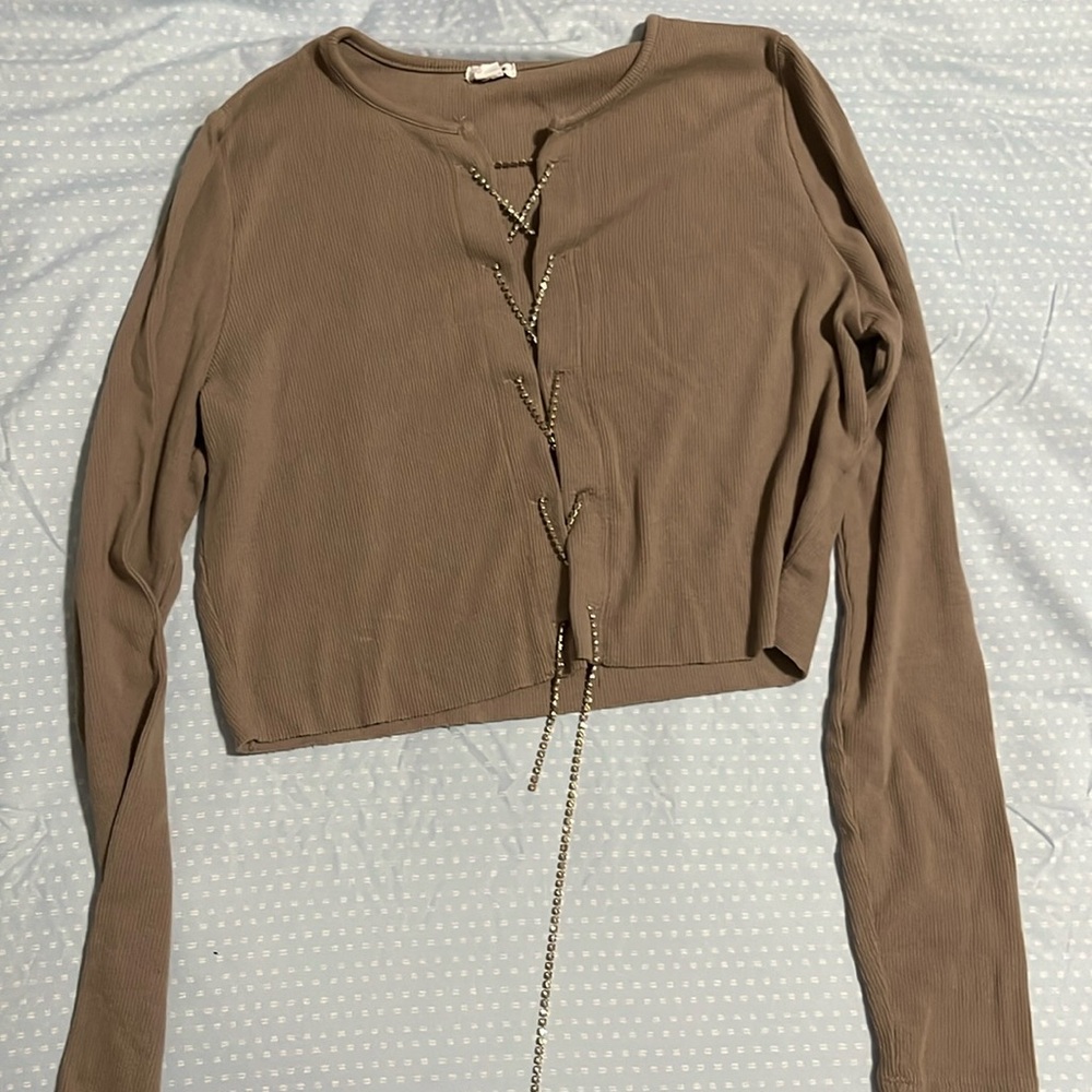 Tan Garage crop top